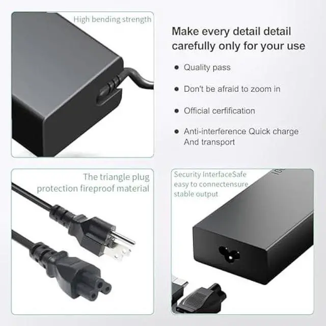 Alt view image 3 of 6 - New Slim 100W USB C Laptop Charger Compatible with Lenovo Thinkpad/ThinkBook/Yoga/ldeapad ADL100YLC3A,ADL100YDC3A Computer Type C Fast Charging Power Cord Ac Adapter