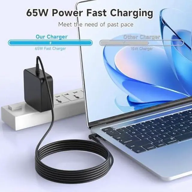 Alt view image 7 of 7 - 65W 45W Laptop Charger Compatible with Lenovo IdeaPad 1 3 5 Flex 4 5 6 14 15 1470 1480 IdeaPad S340 S145 330 320 310 110 110S 510 520 530S 710S S540 S730 V14 V15 V17  Round Tip 20V AC Adapter