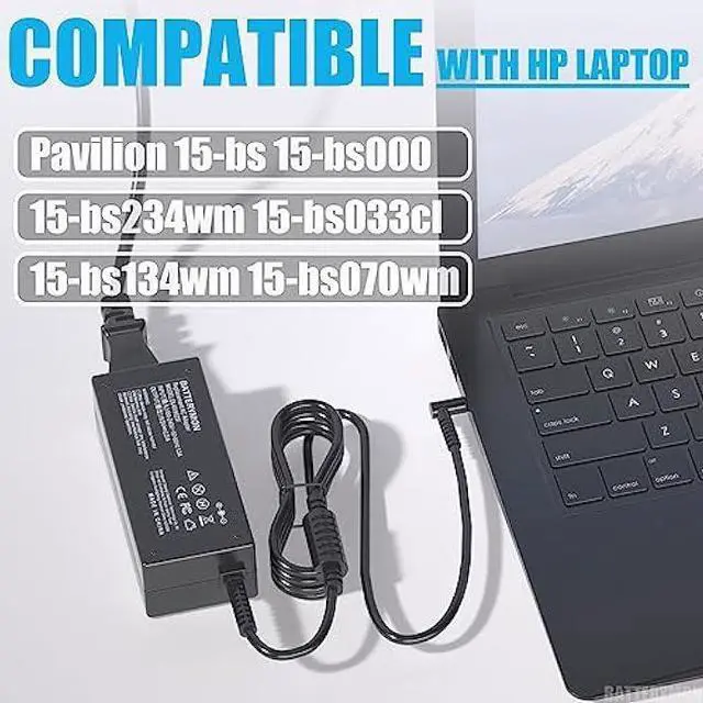 Alt view image 4 of 5 - 45W 19.5V 2.31A Power Cord Compatible with HP Pavilion 15-bs 15-bs234wm 15-bs033cl 15-bs234wm 15-bs134wm 15-bs070wm 15-bs212wm 15-bs289wm 15-bs168cl 15-bso12ds 15-bs113dx 15-bs062st 15-bs038cl Laptop