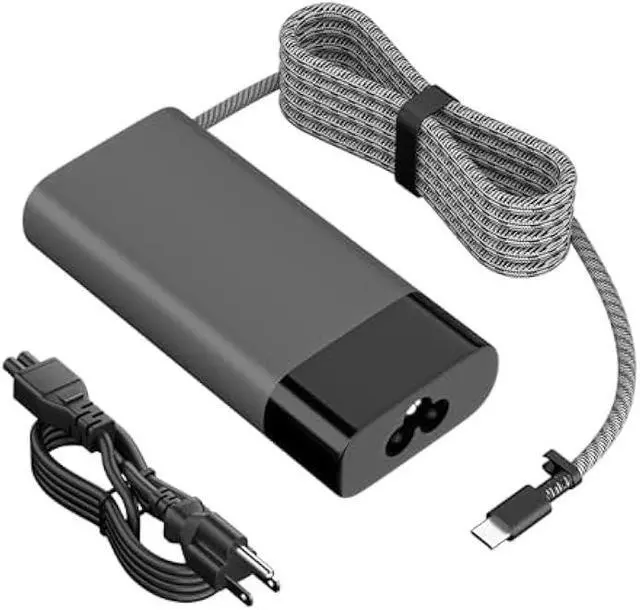 Alt view image 6 of 6 - New Slim 65W USB C Charger for HP Laptop Compatible with EliteBook/Envy x360/Pavilion/ProBook/Chromebook/Elite x2 20V 3.25A AC Adapter Replacement Power Cord