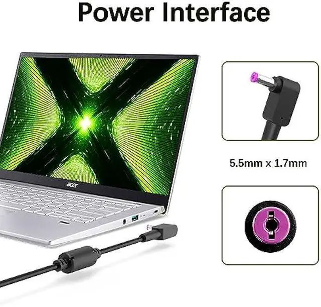 Alt view image 2 of 7 - 135W AC Charger for Acer Nitro 5 AN515 N18C3 N18C4 PA-1131-05 ADP-135KB T ADP-135NB B ADP-135K PA-1131-16 Laptop Power Adapter Supply Cord