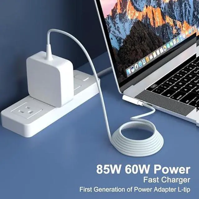 Alt view image 2 of 6 - Compatible with Mac Book Pro Charger, 85W 60W Power Adapter L-Tip for MacBook Pro 13 15 17 Inch Before Mid 2012, 6.6FT Cable