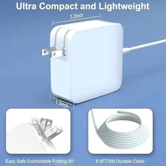 Alt view image 4 of 6 - Compatible with Mac Book Pro Charger, 85W 60W Power Adapter L-Tip for MacBook Pro 13 15 17 Inch Before Mid 2012, 6.6FT Cable