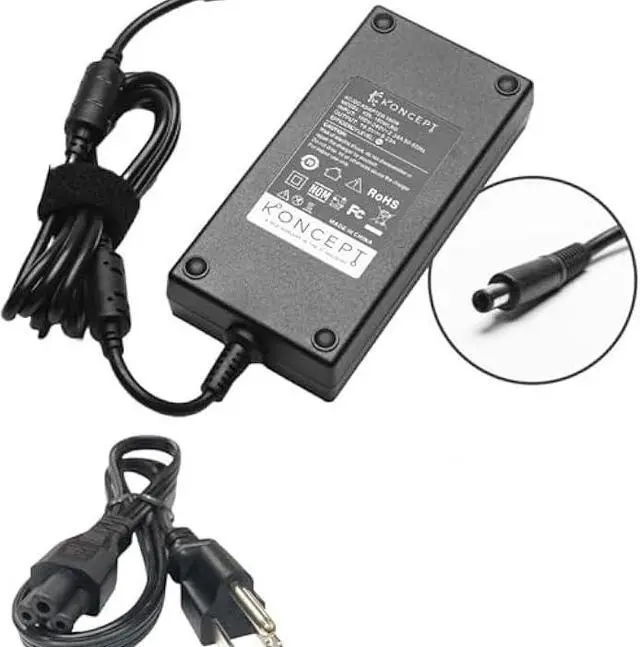 Main image of Laptop Charger 180W (UL Safety Certified) 19.5V 12.3A Power Supply Fit for Dell Alienware M17 R1 R2 R3 R4 R5 M17X R2 R3 M18X Area-51m R2 G5 G7 Gaming Laptop Power Cord AC Adapter (KDL-180WLRG)