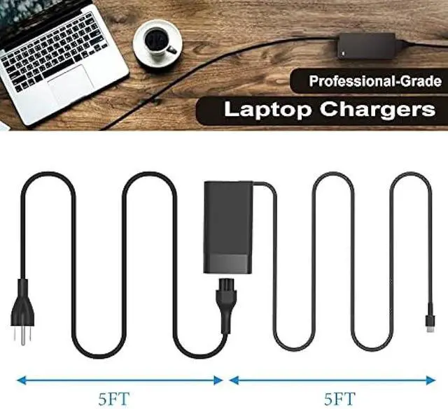 Alt view image 7 of 7 - New Slim 90W USB C Laptop Charger for HP Spectre x360,EliteBook 1040 G4,HP 904082-003 ADP-90FE TPN-DA08 2LN85AA 2LN85AA#ABA 904144-850 L45440-003 Fast Charging Type C Travel Laptop Power Adapter