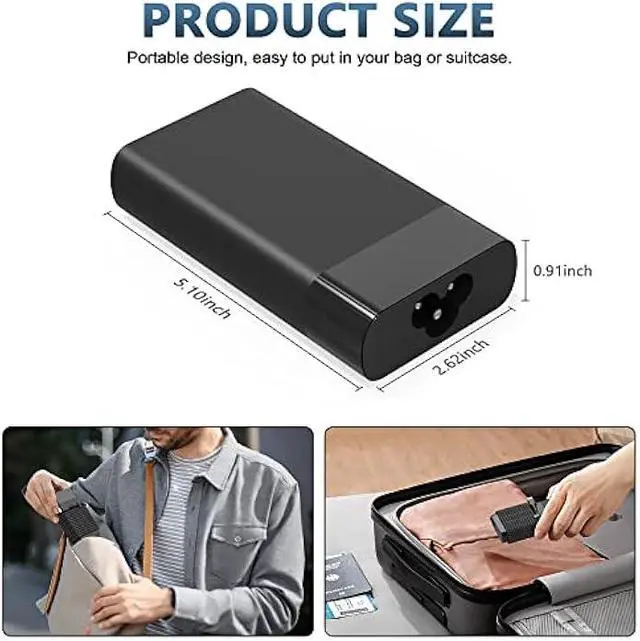 Alt view image 5 of 7 - New Slim 90W USB C Laptop Charger for HP Spectre x360,EliteBook 1040 G4,HP 904082-003 ADP-90FE TPN-DA08 2LN85AA 2LN85AA#ABA 904144-850 L45440-003 Fast Charging Type C Travel Laptop Power Adapter