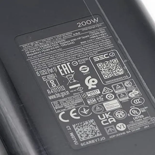 Alt view image 3 of 5 - 200W 10.3A Charger Compatible for HP Omen Pavilion 15 16 17 Gaming Laptop, ZBook Fury Create Studio Power 15 17 G3 G4 G5 G6 G7 G8 19.5V