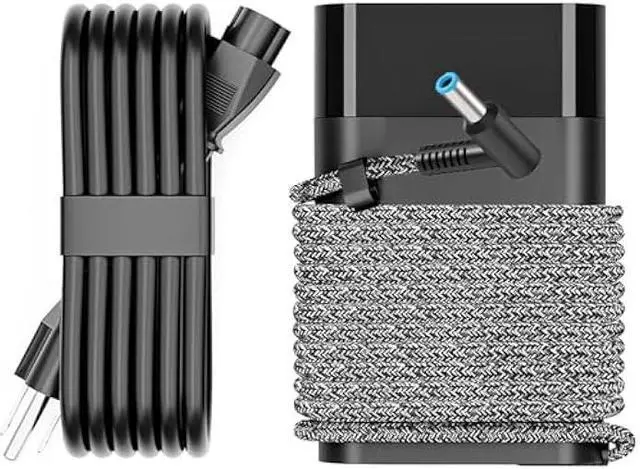 Main image of New Slim 65W Laptop Charger Compatible with HP Envy x360/ EliteBook/Pavilion/Chromebook Charger Blue Tip AC Adapter (4.5mm) | 45W/65W HP Compatible Computer Fast Charging Power Supply Cord