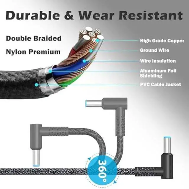 Alt view image 4 of 5 - New Slim 65W Laptop Charger Compatible with HP Envy x360/ EliteBook/Pavilion/Chromebook Charger Blue Tip AC Adapter (4.5mm) | 45W/65W HP Compatible Computer Fast Charging Power Supply Cord