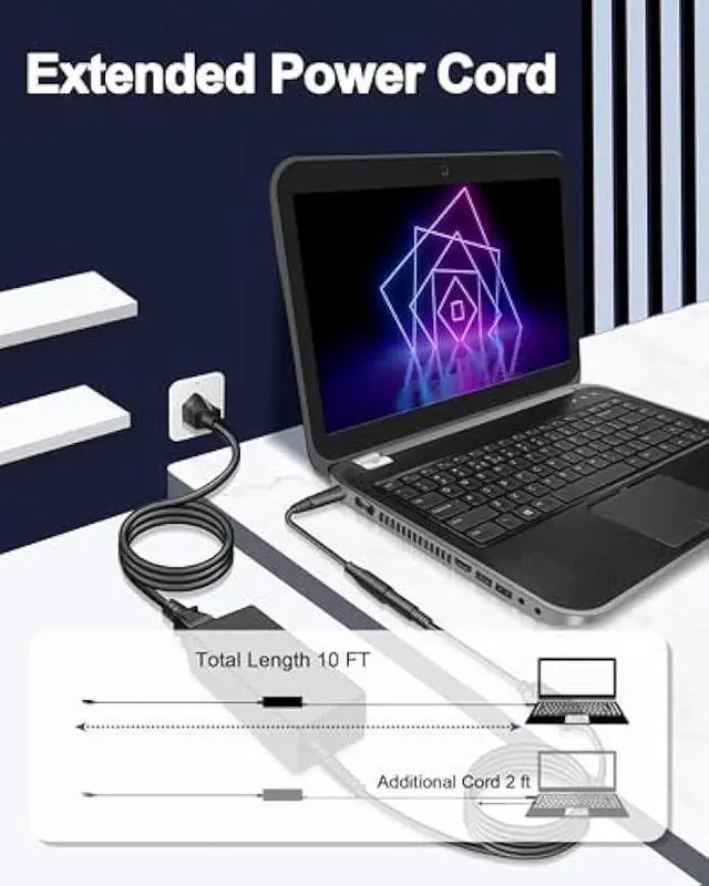 Alt view image 5 of 6 - 65W 4.5x3.0mm Charger for Dell inspiron 13 14 15 17 3000 5000 7000 2-in-1 Laptop 5559 5558 5555 3520 OptiPlex 3000 3020 3040 Micro Charger with Replaceable Tips 7.4x5.0mm