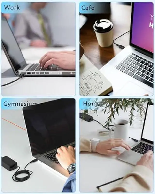 Alt view image 6 of 6 - 65W USB C Charger Compatible with Lenovo ThinkPad T14 T14s T16 L13 L14 L15 L16 X13 P14s Gen 4 5 6; X9 14 15 Aura Edition; X12 Gen 2 Detachable Laptop Type C AC Power Adapter Supply Cord