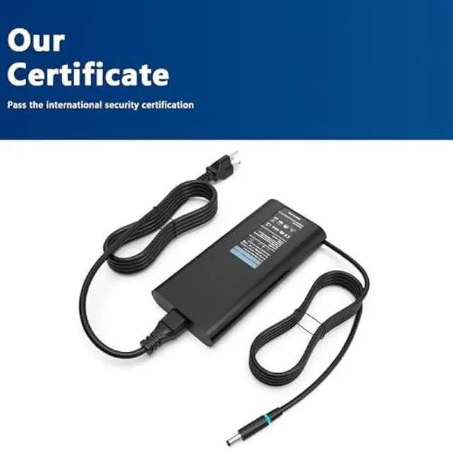 Alt view image 7 of 7 - 130W AC Adapter Compatible with Dell Inspiron 16 Plus 7640 7620 7630 Business Laptop/Inspiron 14 16 Plus 7420 7430 7510/Replacement for Dell XPS 15 17 9730 9640 1meter 3 Prong US Power Cord