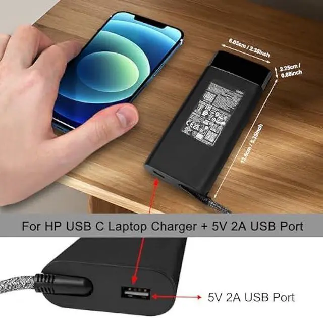 Alt view image 5 of 7 - 110W Charger USB C Compatible with HP ZBook Firefly 16 g9 g10 AC Adapter Elite Dragonfly G3 Charger EliteBook 860 865 g9 g10 Power Cord M52950-001 M52946-003 M52946-001 TPN-CA24 TPN-DA24