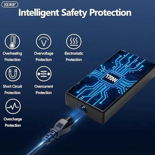 Alt view image 4 of 5 - New 170W Laptop Charger Compatible with Lenovo Legion Slim 5 5P S7 5i, Yoga Pro7, IdeaPad Pro 5, Thinkpad X1 Extreme P50 P51 P52 P53 P70 P71 P73 P16 P15 T15g AIO 7 LOQ-15/16 Laptop ADL170SCC3A