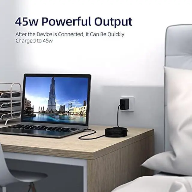 Alt view image 7 of 7 - 45W AC Charger Replacement Fit for Samsung Galaxy Chromebook XE930QCA XE931QCA, Galaxy Chromebook 2 XE530QDA 15.613.3, Galaxy Chromebook Go 14 XE345XDA-MA1TM Laptop Adapter Power Supply Cord