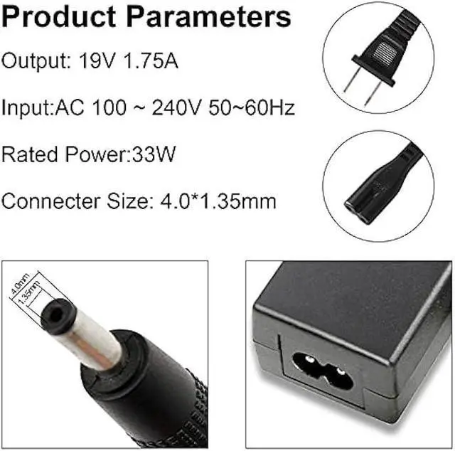 Alt view image 3 of 7 - AC Doctor INC 33W AC Adapter Charger 19V 1.75A Power Supply Cable for Asus C200 C200MA C300 C300MA 33W ADP-33AW Adapter, VivoBook S200 X200 X200CA X200MA X201E X202 X202E K200MA F200CA F200MA