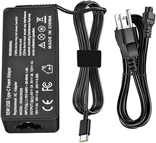 Main image of Charger Compatible with 65W USB Type-C Lenovo Thinkpad T14 T14S T15 T16 L13 L14 L15 E14 E15 E16 X12 X13 R14 K14 X1 Carbon Yoga 7i 9i Thinkbook 13s 14 15 16 Plus G4 Laptop Power Supply Charging