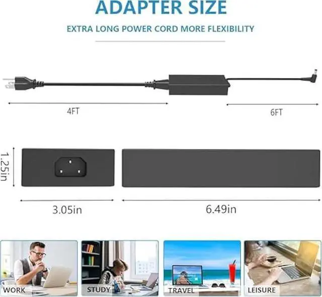 Alt view image 4 of 5 - 240W ADP-240EB B Charger for Asus Rog Zephyrus G14 GA402 GA402R GA402X GA402RJ GA402RK GA402NU GA402XV GA402XI GA402XZ GA402XY Tuf Gaming Laptop Power Supply Cord