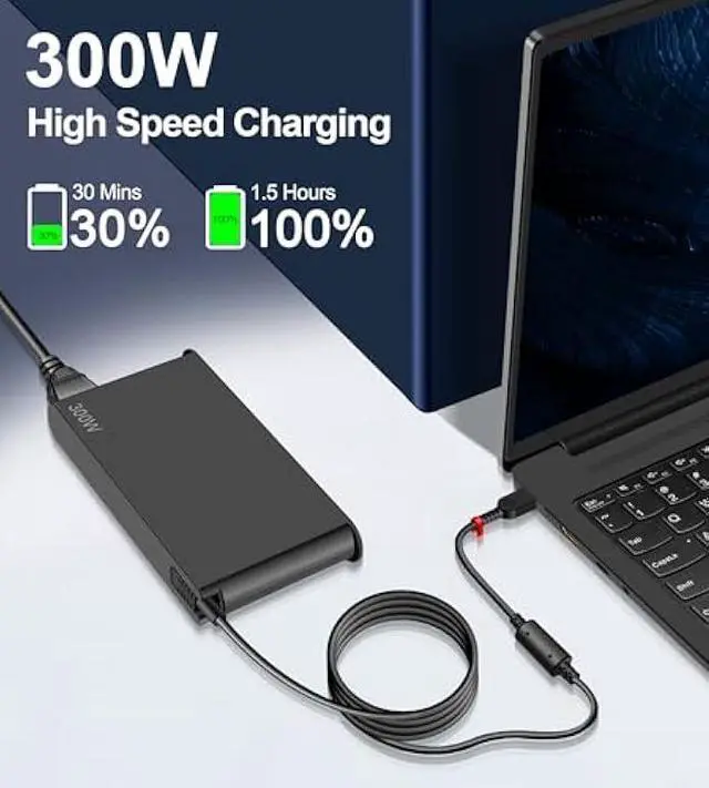 Alt view image 3 of 7 - 300W Laptop Charger Compatible with Lenovo Legion Pro 7 7i 5 5i Y720 Y740 ThinkPad R7000P R9000P Y9000K 9000K ADL300SLC3A ADL300SDC3A Power Supply AC Adapter