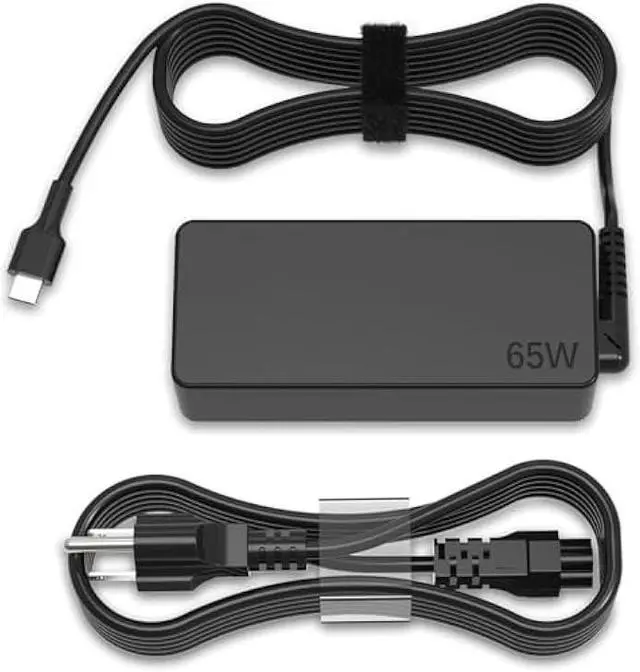 Main image of 65W 45W USB-C Laptop Charger Compatible with Lenovo X1 Carbon, ThinkPad T480/T490/T14/T14s, Yoga C740, IdeaPad Flex 5/E15, and ADLX65 Series (20V 3.25A)