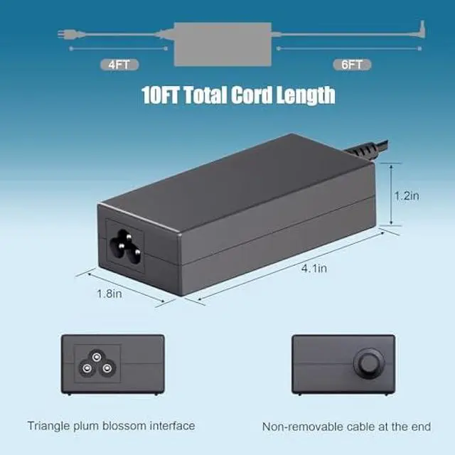 Alt view image 4 of 7 - 65W 45W AC Charger for HP Probook 450 440 445 455 430 470 X360 11 G10 G9 G8 G7 G6 Probook 650 640 G5 G4 G2 Elitebook 845 840 630 645 655 for HP 240 250 255 G8 G9 G10 Blue Tip Laptop Adapter Power Cord