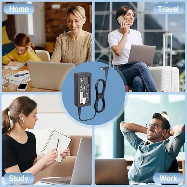 Alt view image 7 of 7 - 65W 45W AC Charger for HP Probook 450 440 445 455 430 470 X360 11 G10 G9 G8 G7 G6 Probook 650 640 G5 G4 G2 Elitebook 845 840 630 645 655 for HP 240 250 255 G8 G9 G10 Blue Tip Laptop Adapter Power Cord