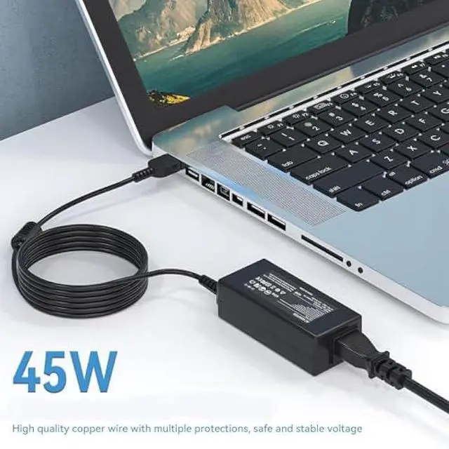 Alt view image 2 of 6 - 45W Laptop Charger Compatible with Lenovo X240 X250 T440 T450 L450 E450 Yoga 11 11S IdeaPad S21e G50 G40 Z50 Z50-70 Square Tip Laptop ADLX45NDC3A Power Supply Cord