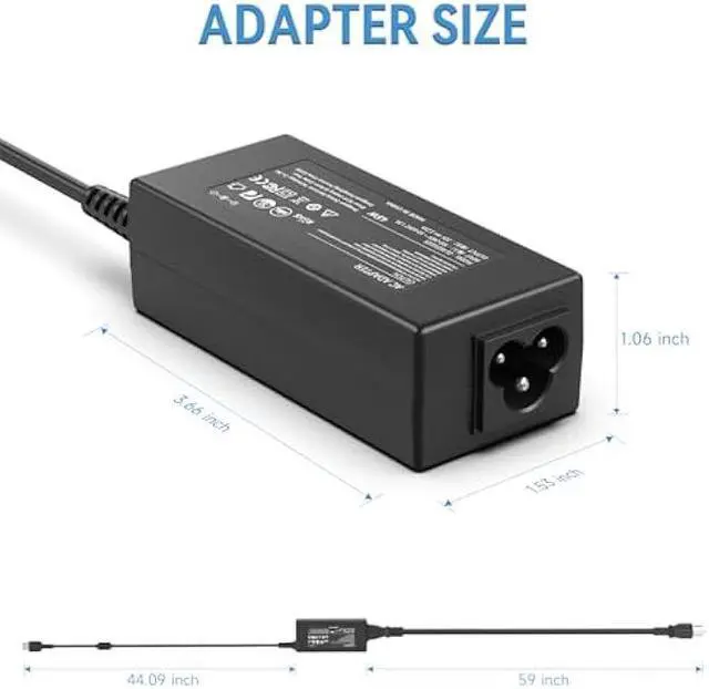 Alt view image 5 of 6 - 45W Laptop Charger Compatible with Lenovo X240 X250 T440 T450 L450 E450 Yoga 11 11S IdeaPad S21e G50 G40 Z50 Z50-70 Square Tip Laptop ADLX45NDC3A Power Supply Cord