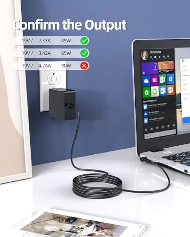 Alt view image 3 of 7 - UL Listed AC Adapter Charger Fit for Intel nuc FSP065-10AABA NUC8CCHKR NUC8CCHB NUC7i3DN NUC7i5DN NUC7i7DN NUC7i3BN NUC7i5BN NUC7i7BN (Only Fit for 65W) Laptop Power Supply Cord