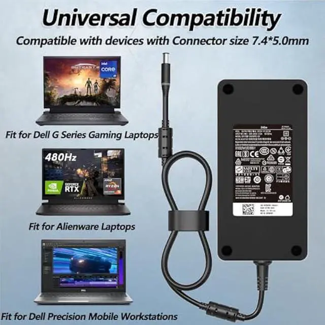 Alt view image 4 of 6 - 240W Gaming Laptop Charger Fit for Alienware 15 17 M15 M16 M17 M18X X51 R2 R3 R4 R5 R7 G3 G5 G7 15 5530 5535 5520 Fit for Precision M6800 M6700 M6400 J211H AC Adapter Power Supply