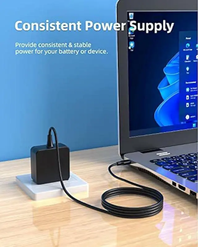 Alt view image 7 of 7 - 45W USB Type C AC Charger Fit for Asus Chromebook Flip C434TA C434T C434 C433TA C433T C433 C436FA C436F C436 C214MA C214M C214 Adapter Power Supply Cord