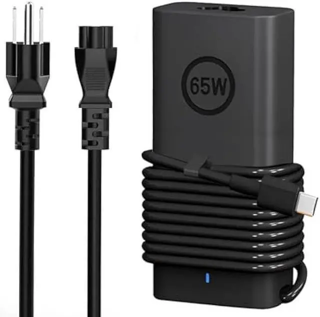Main image of New Slim 65W USB Type C Power Cord Compatible with Dell 14 Plus 13 16 Pro PB16250 PB14250 2 in1 Premium PA13250 PA14250 P192G P191G P200G P199G, Inspiron 14 16 2in1 7420 7620 Computer AC Adapter