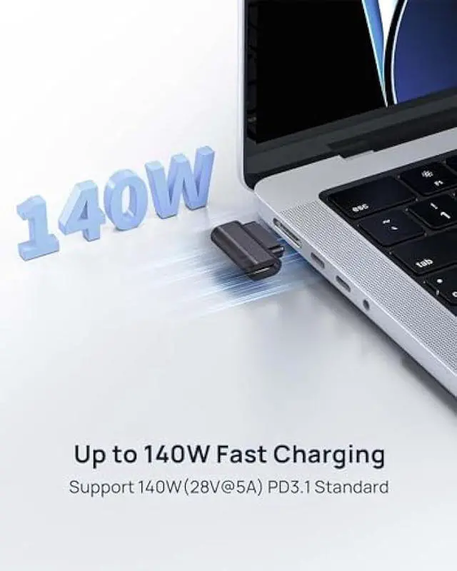 Alt view image 2 of 6 - Lanhiem 140W PD Quick Charge USB C to Magnetic 3 Adapter, Compatible with Magsafe 3 with LED Indicator Light for MacBook Pro 2024/2023/2021 (M1/M2/M3/M4), MacBook Air 2022/2024(M3/M2), Gray