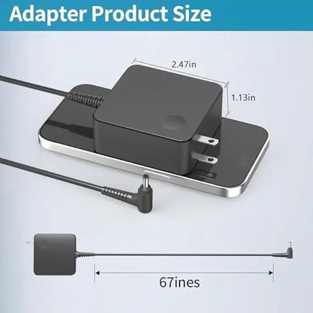 Alt view image 4 of 5 - 45W ADL45WCC AC Charger fit for Lenovo IdeaPad Flex 4 5 100 100S 110 120S 130 320S 330 510 520 S145 Yoga 710 80TJ 81H5 81N3 81SS 81WA 20V 2.25A PA-1450-55LL Laptop Adapter Power Supply Cord