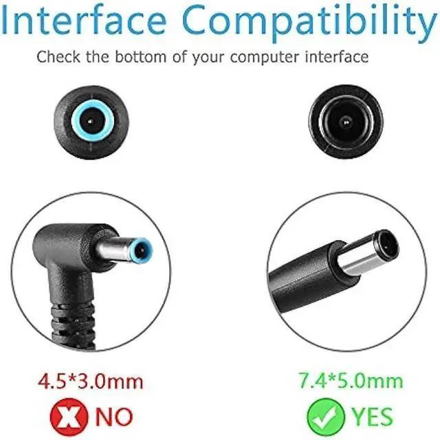 Alt view image 3 of 7 - 65W AC Charger Compatible with HP 756413-001 756413-002 849650-003 908076-002 902990-001 902990-002 902990-003 EliteDesk 800 35W G3 G4 65W G2 G3 G4 Desktop Mini ProDesk 600 G1 G2 G3 G4 G5