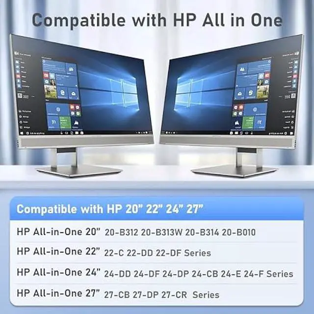 Alt view image 3 of 6 - 90W 65W Ac Adapter Power Cord for HP All-in-One Desktop 20 22 24 24-DD 24-DF 24-DP 24-CB 22-DD DF 27-DB:24-dd0210 dd0010 24-df0040 22-df0222 22-dd0210 dd0110 24-dp0160 dp1250 dp1380 Charger