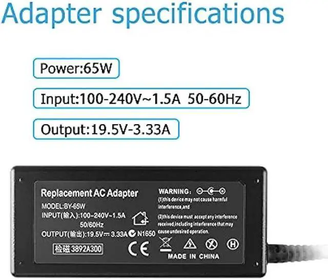 Alt view image 5 of 7 - 65W AC Charger Compatible with HP 756413-001 756413-002 849650-003 908076-002 902990-001 902990-002 902990-003 EliteDesk 800 35W G3 G4 65W G2 G3 G4 Desktop Mini ProDesk 600 G1 G2 G3 G4 G5