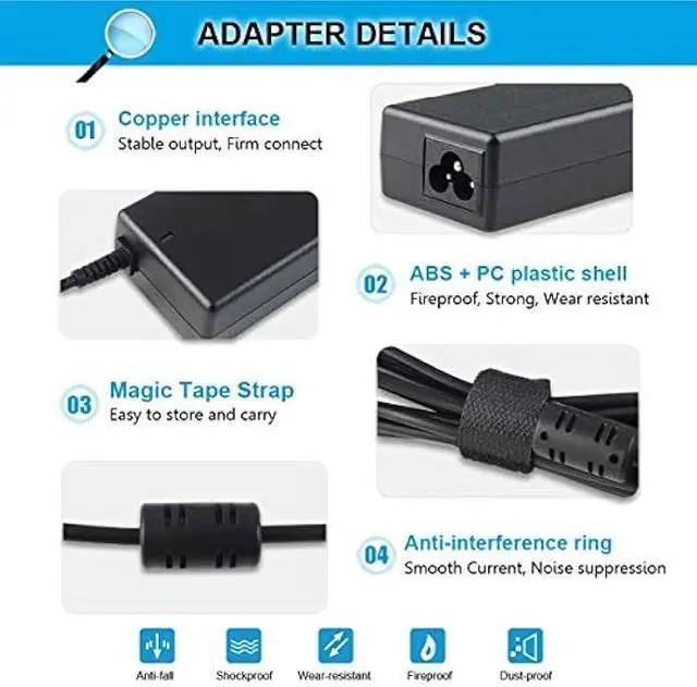 Alt view image 4 of 7 - 19.5V 3.34A 65W AC Adapter Charger Compatible with Dell inspiron 15R N5010 N5110 N7010 N4010 5521 5537 15 3520 3521 3531 3537 14 3421 5421 14R 5437 5421 17 3721 5748 17R 5737 5721 Power Supply Cord
