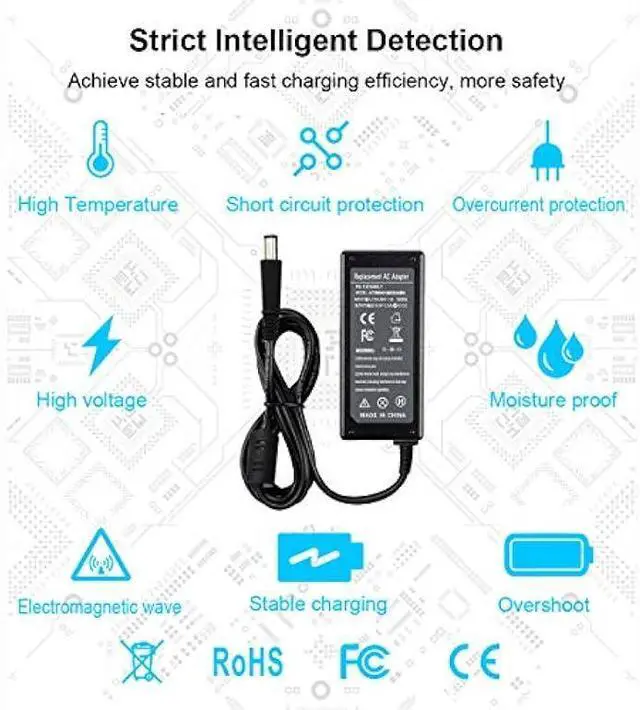 Alt view image 5 of 7 - 19.5V 3.34A 65W AC Adapter Charger Compatible with Dell inspiron 15R N5010 N5110 N7010 N4010 5521 5537 15 3520 3521 3531 3537 14 3421 5421 14R 5437 5421 17 3721 5748 17R 5737 5721 Power Supply Cord