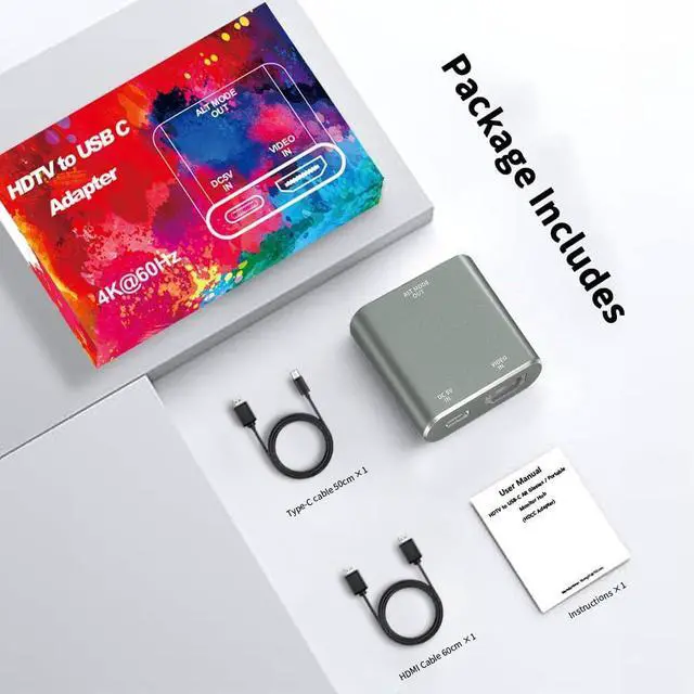 Alt view image 7 of 7 - HDMI to USB-C Adapter HDMI to Type C Adapter for XREAL One/Viture/RayNeo Air/Rokid AR Glasses and Portable Monitor Compatible 4K 60Hz Connect to Source Devices Switch 2 PS4/5 Xbox Laptops