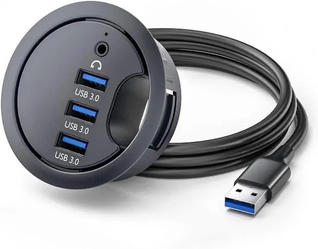 Main image of CY USB 3.0 Hub Sound Card AUX 3 Port USB 60mm Desk Grommet Splitter Dock Station Headphone Mic Audio Interface for Desktop PC