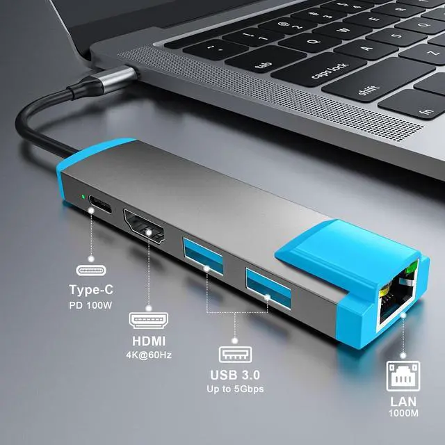 Alt view image 3 of 7 - USB C to HDMI Adapter for Switch 2,USB C Docking Station with 4K@60Hz HDMI Port/Type-C PD Port/USB 3.0 Port/1000M LAN Port,Replacement for Official Switch 2/Switch/Switch OLED/Steam Deck Dock