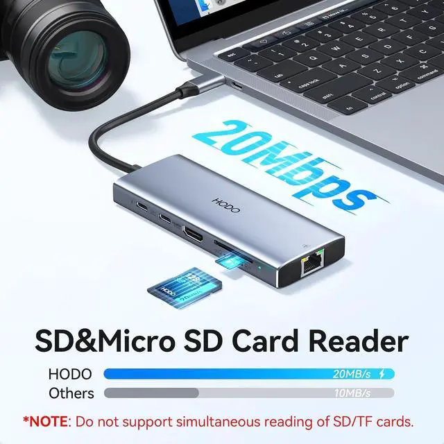 Alt view image 7 of 7 - USB C Hub Multiport Adapter, 10-in-1 Laptop USB C Docking Station for Dell/HP Laptop, Dock to 4K HDMI,Ethernet,100W PD,3USB 3.0, 2USB 2.0, SD/TF, USB Type C Dongle for MacBook, Surface, Lenovo