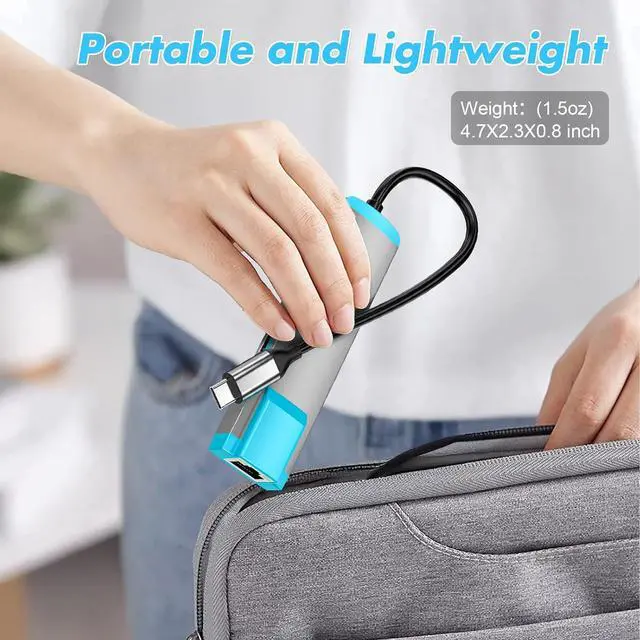 Alt view image 7 of 7 - USB C to HDMI Adapter for Switch 2,USB C Docking Station with 4K@60Hz HDMI Port/Type-C PD Port/USB 3.0 Port/1000M LAN Port,Replacement for Official Switch 2/Switch/Switch OLED/Steam Deck Dock