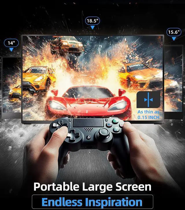 Alt view image 3 of 7 - INGNOK Portable Monitor, 18.5 Inch FHD 1080P 100% sRGB Laptop Screen Extender USB C HDMI Portable Gaming Monitor w/Smart Cover & Speakers,for Laptop Mac PC