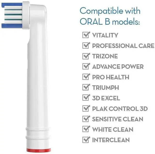 Alt view image 4 of 7 - Replacement Toothbrush Heads for Oral-B, 4 Pack Replacement Heads Compatible with Oral B Braun Electric Toothbrush, Oral-B 7000/Pro 1000/9600/500/3000/8000