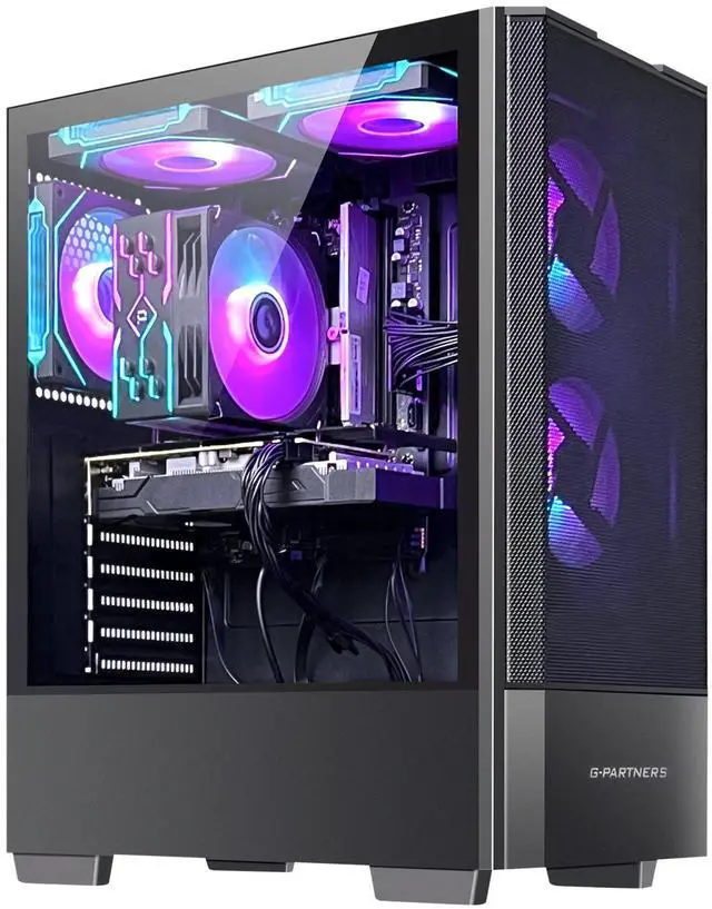 Main image of ZYNEEX Gaming PC Desktop, AMD Ryzen 5 5500 (4.2GHz Turbo), RX6600 8GB GDDR6, 16GB DDR4 RAM 3200MHz, 1TB NVME SSD, Air Cooling, WiFi Prebuilt Gaming Computer Windows 11