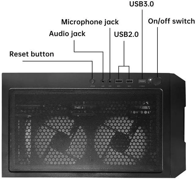 Alt view image 7 of 7 - ZYNEEX Gaming PC Desktop, AMD Ryzen 5 5500 (4.2GHz Turbo), RX6600 8GB GDDR6, 16GB DDR4 RAM 3200MHz, 1TB NVME SSD, Air Cooling, WiFi Prebuilt Gaming Computer Windows 11