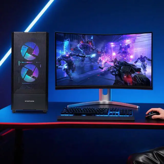 Alt view image 4 of 7 - ZYNEEX Gaming PC Desktop, AMD Ryzen 5 5500 (4.2GHz Turbo), RX6600 8GB GDDR6, 16GB DDR4 RAM 3200MHz, 1TB NVME SSD, Air Cooling, WiFi Prebuilt Gaming Computer Windows 11