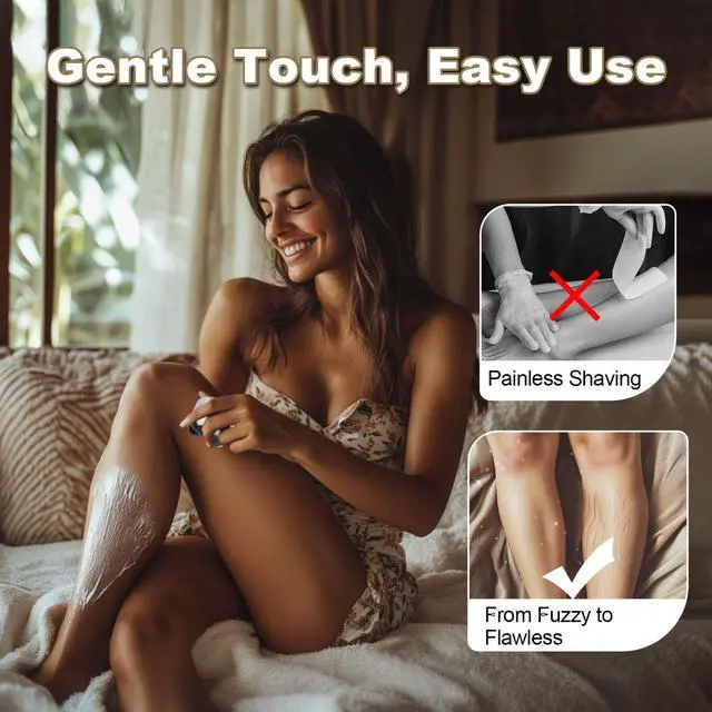 Alt view image 3 of 7 - Facial Hair Removal for Women, 3D Floating Blade Rotary Razor, Wet/Dry Electric Shaver, Portable & USB Rechargeable Epilator Hair Remover for Face, Upper Lip, Chin, Arms & Legs (Silver)